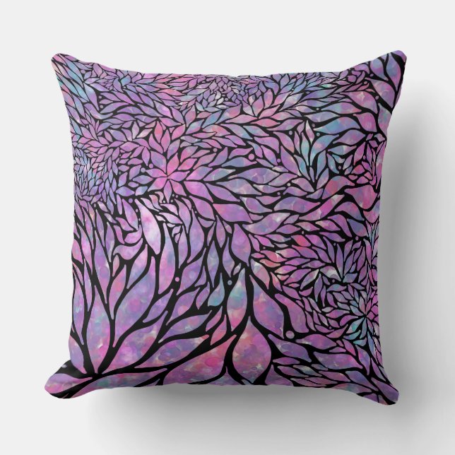 Abstrakt impressionist löv kudde (Framsida)