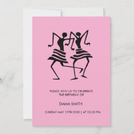 Abstrakt, inbjudan till Firande-dansare på födelse