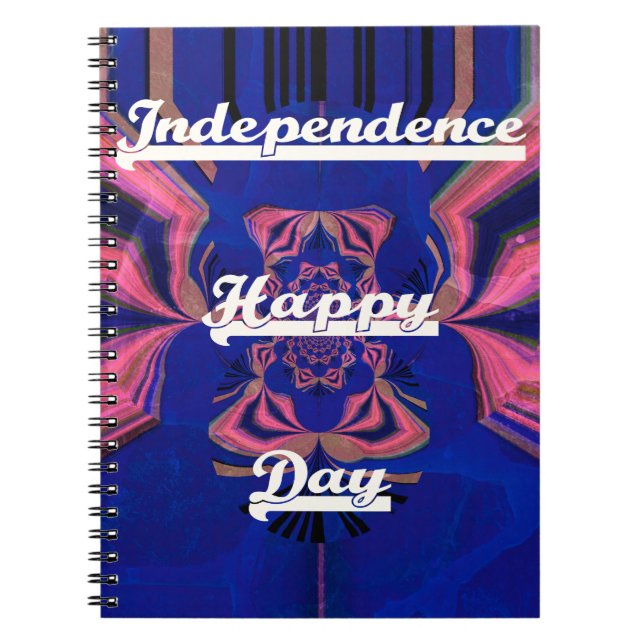 Abstrakt Independence day Firande Art Anteckningsbok Med Spiral (Framsidan)
