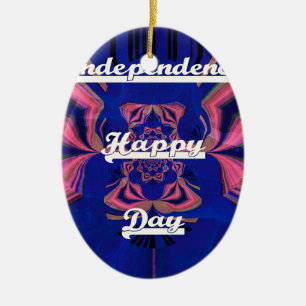 Abstrakt Independence day Firande Art Julgransprydnad Keramik