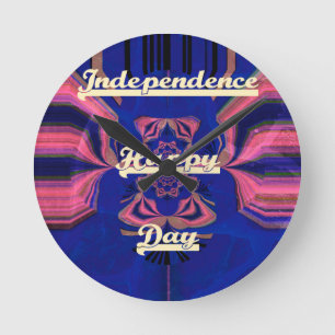 Abstrakt Independence day Firande Art Rund Klocka