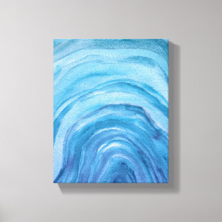 Abstrakt Indigo Blue Agate II Vattenfärgsbild Canvastryck