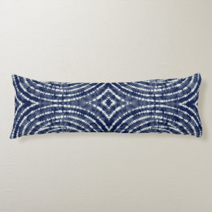 Abstrakt Indigo Blue Japansk Shibori Mönster Kroppskudde