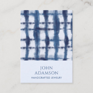 Abstrakt Indigo Blue Mönster Earring Visning Card Visitkort