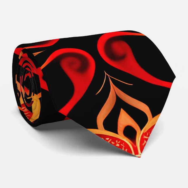 Abstrakt indonesiskt batik-Blommönster Slips (Rullad)