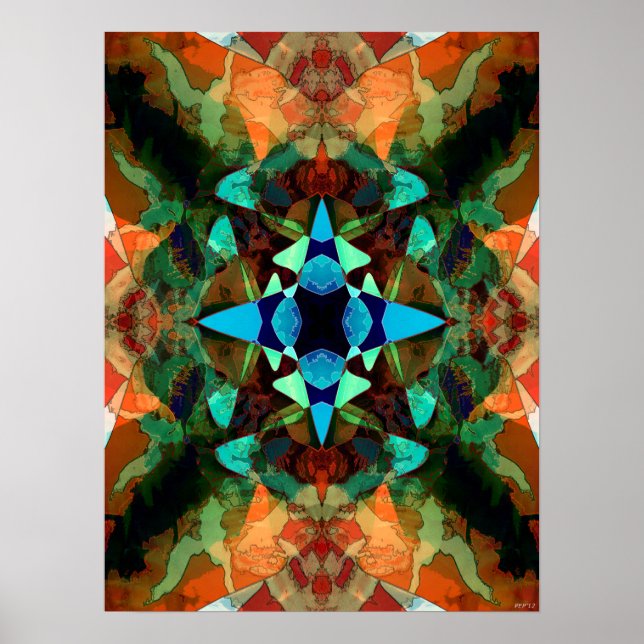 Abstrakt Inkblot Mönster Poster (Framsidan)