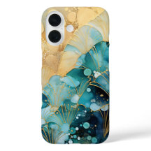 Abstrakt iphone case Turquise Vinkarare med Guld