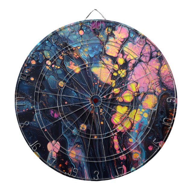 Abstrakt Iridescent Art Dartboard Darttavla (Framsidan)