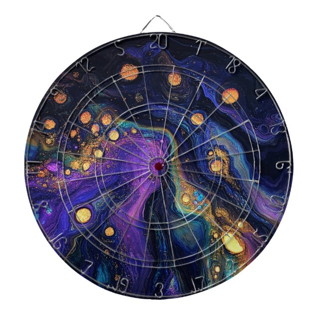Abstrakt Iridescent Art Dartboard Darttavla (Framsidan)