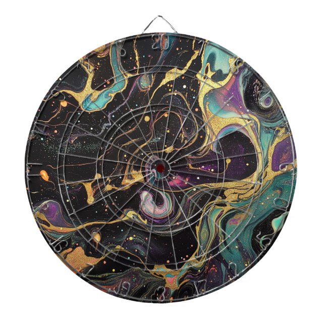 Abstrakt Iridescent Art Dartboard Darttavla (Framsidan)
