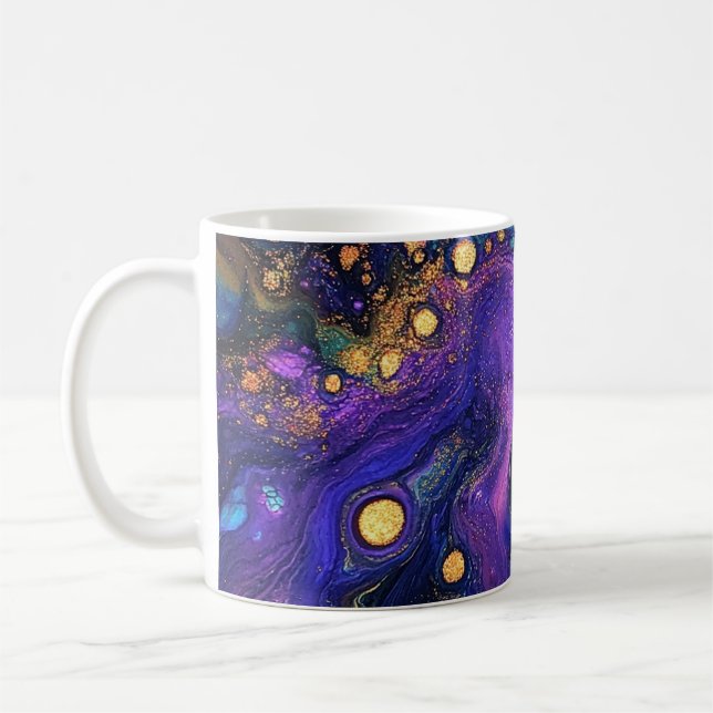 Abstrakt Iridescent Art Mugg (Vänster)