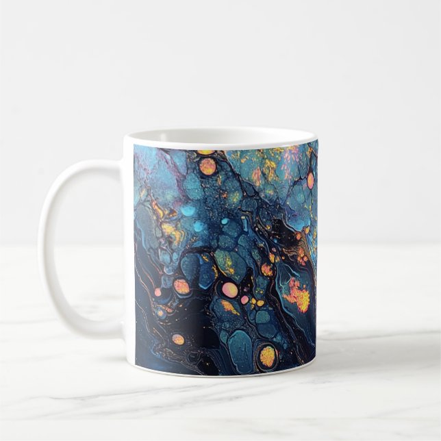 Abstrakt Iridescent Art Mugg (Vänster)