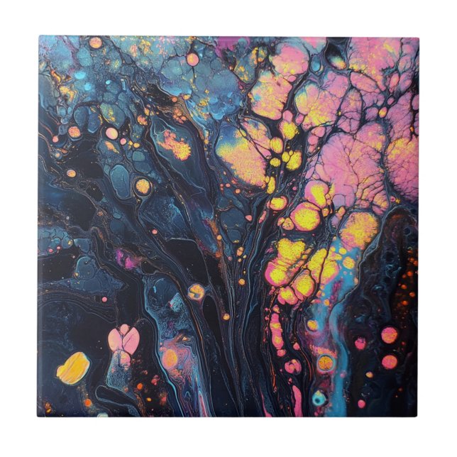 Abstrakt Iridescent Art Tile Kakelplatta (Framsidan)