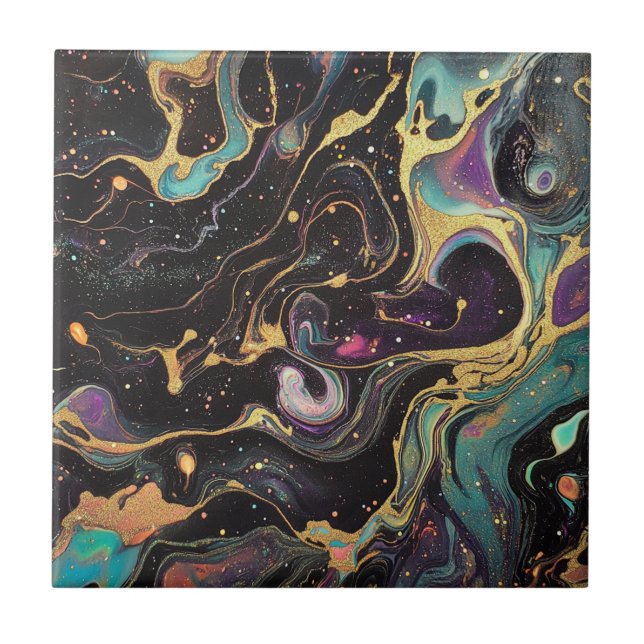 Abstrakt Iridescent Art Tile Kakelplatta (Framsidan)