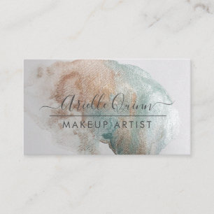 Abstrakt Iridescent Watercolor Makeup Artist Visitkort