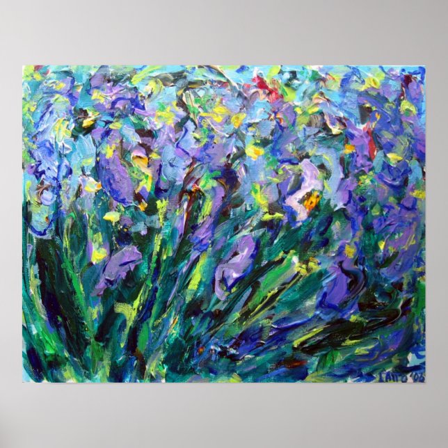 Abstrakt Iris Flower Fine Art Poster utskrifter (Framsidan)