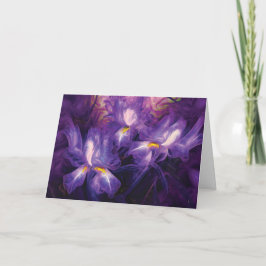 Abstrakt Iris Flowers "Grattis på födelsedagen!" H Kort