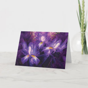 Abstrakt Iris Flowers "Grattis på födelsedagen!" H Kort