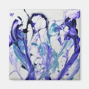 Abstrakt Iris Flowers Magnet