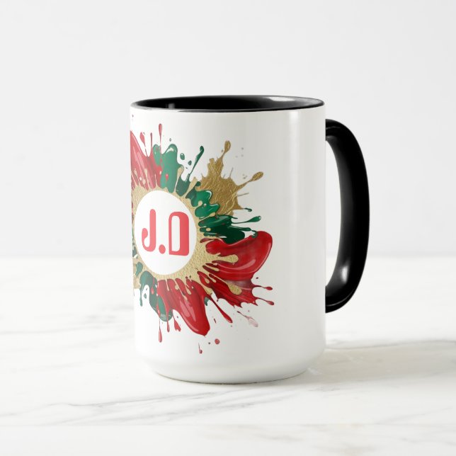 Abstrakt italiensk färgexplosion mugg (Framsida höger)