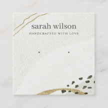 Abstrakt Ivory Black Guld Earring Stud Visning