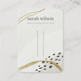 Abstrakt Ivory Black Guld Hair Pin Band Visning Visitkort