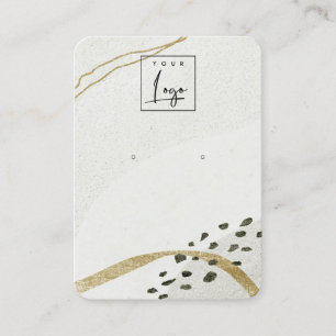 Abstrakt Ivory Black Guld Logotyp Visning för Visitkort