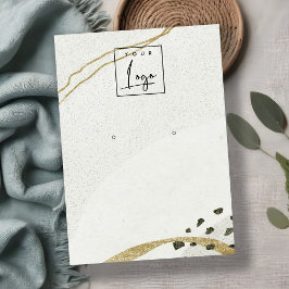 Abstrakt Ivory Black Guld Logotyp Visning för  Visitkort