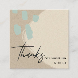 ABSTRAKT IVORY BLUE KRAFT SCANDI TACK LOGOTYP FYRKANTIGT VISITKORT
