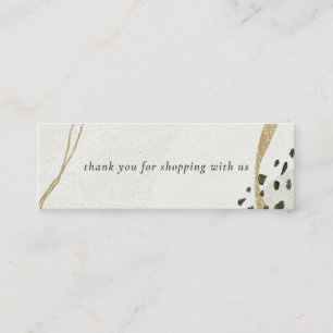 Abstrakt Ivory Guld Black Grått Stone Tack Mini Visitkort