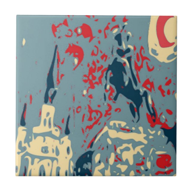 Abstrakt Jackson Square Kakelplatta (Framsidan)