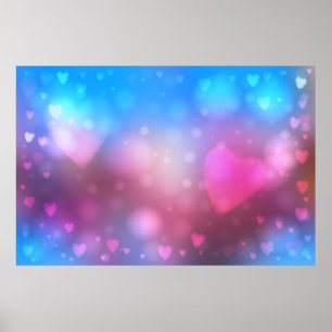 Abstrakt - jämn oskärpa, blå och rosa bakgrund med poster