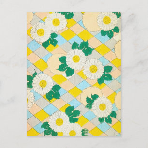 Abstrakt japansk blomdesign-postkort vykort
