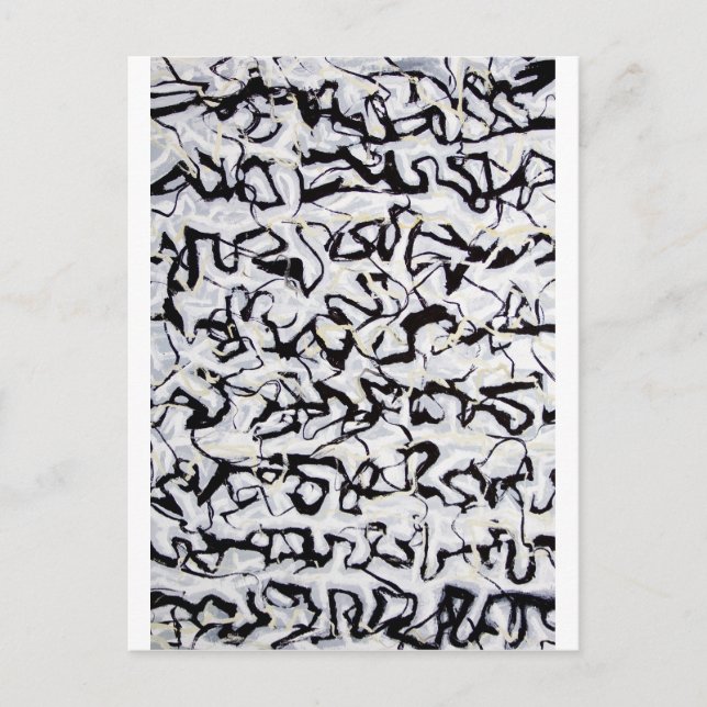 Abstrakt japansk Calligraphy Vykort (Framsida)