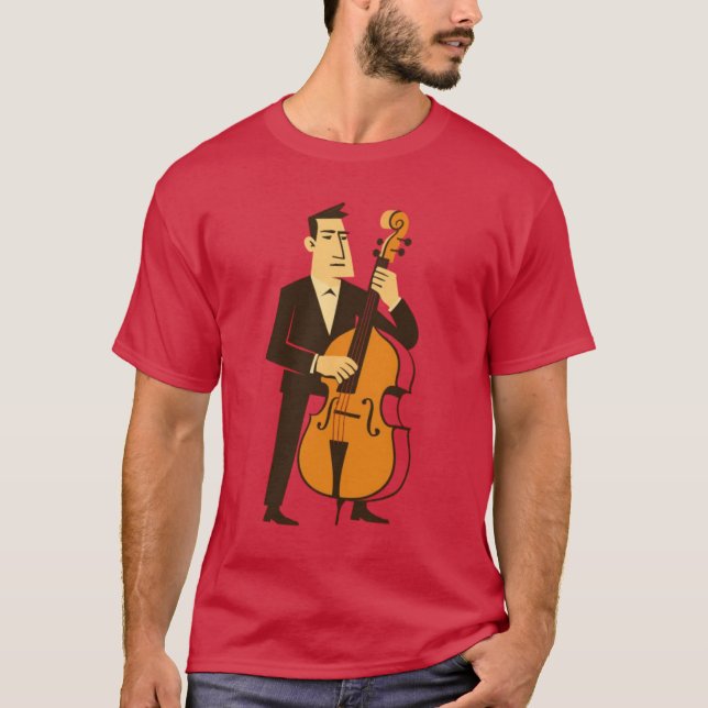Abstrakt Jazz Cellist Art - Modern Musician Graphi T Shirt (Framsida)