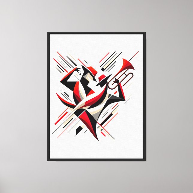 Abstrakt Jazz Trombon Par Canvastryck (Framsida)