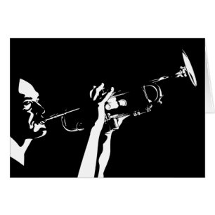 Abstrakt Jazztrumpetspelare Hälsningskort