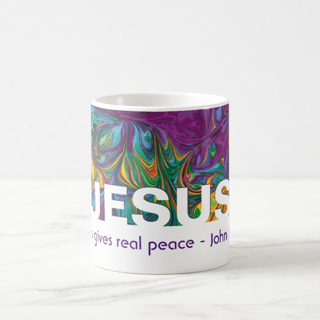 Abstrakt JESUS Ge Real Peace Anpassningsbar Christ Kaffemugg (Center)