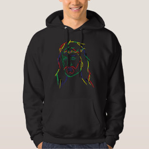 Abstrakt Jesus Graphic Coola Roligt Biet T-Shir Hoodie