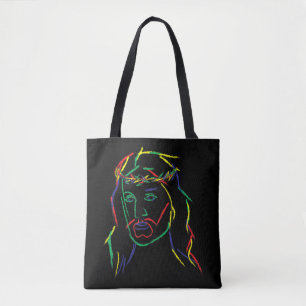 Abstrakt Jesus Graphic Coola Roligt Biet T-Shir Tygkasse