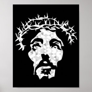 Abstrakt Jesus Kristus Porträtt - Förstörelse av k Poster