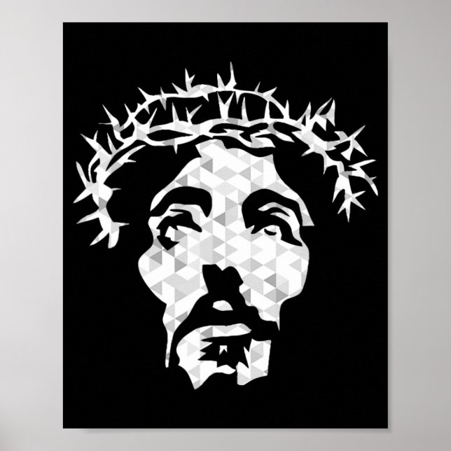 Abstrakt Jesus Kristus Porträtt - Förstörelse av k Poster (Framsidan)
