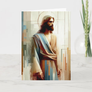 Abstrakt Jesus Porträtt Lyckönskningskort Kort