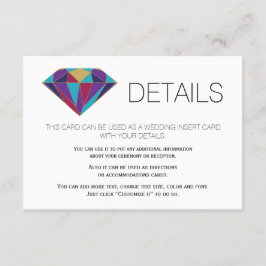 Abstrakt jewel gemstone bröllop tilläggskort