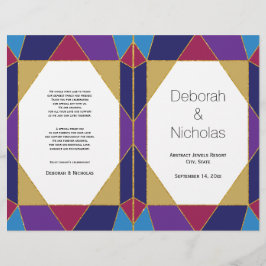 Abstrakt jeweltoner i det moderna bröllopsprogramm