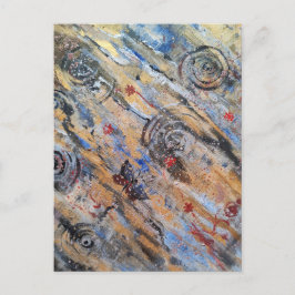 Abstrakt jordnära gyllene och silver fjäril vykort