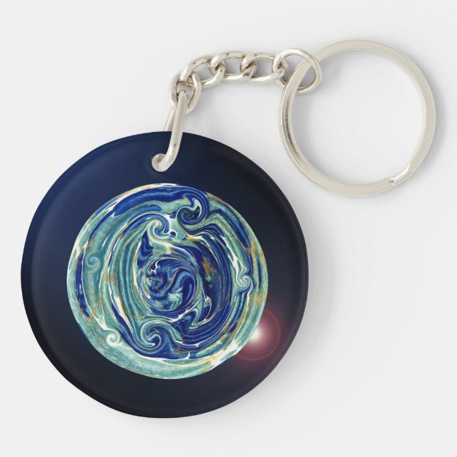 Abstrakt jordplanet Keychain (Baksidan)