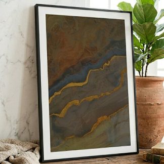 Abstrakt jordton Geode Marmor Poster