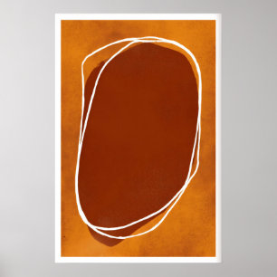 Abstrakt jordton väggkonst rustik värme, dämpad