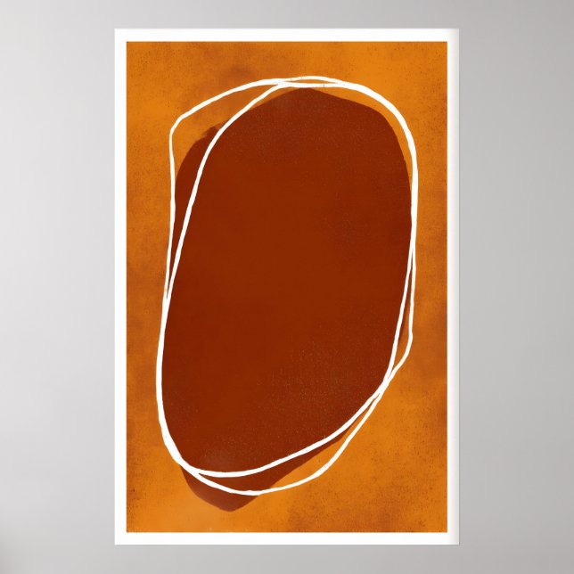 Abstrakt jordton väggkonst rustik värme, dämpad (Framsidan)